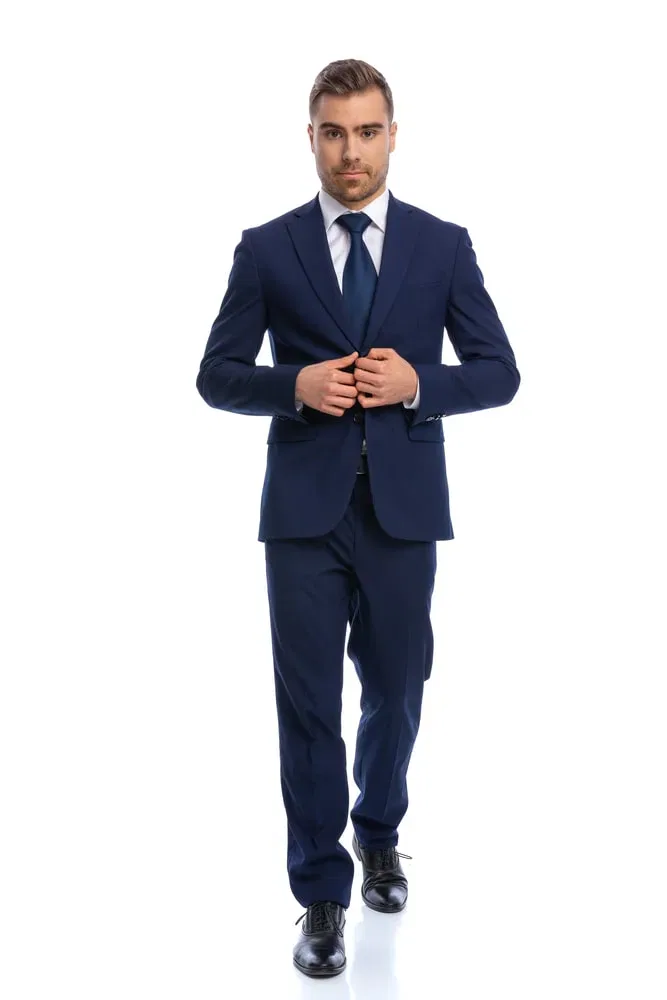example of man in blue suit