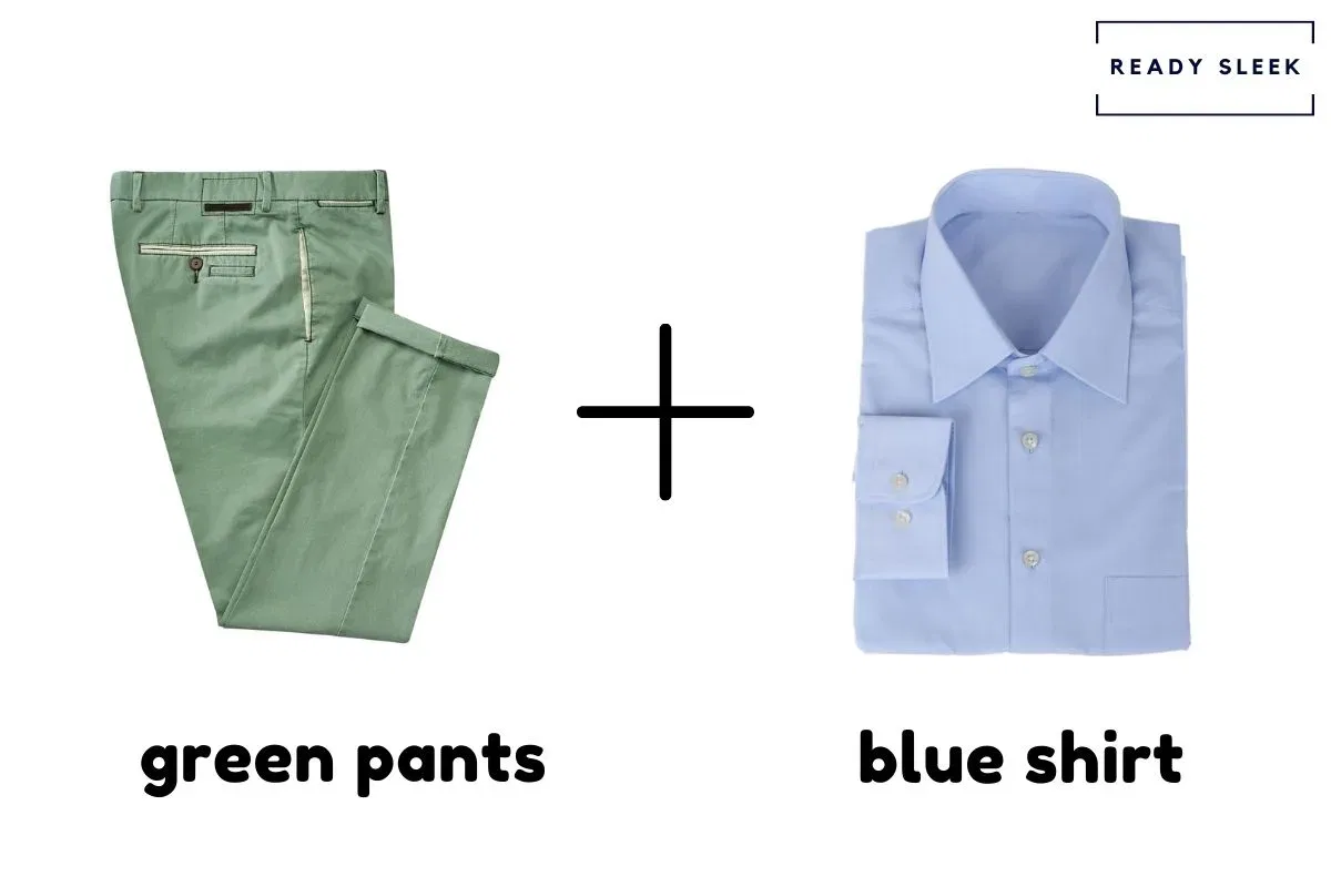 Green Pants With Blue Shirt