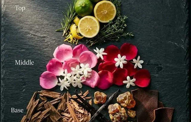 Fragrance notes pyramid - top middle base