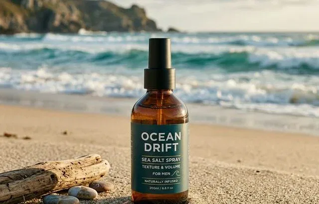 Men's sea salt spray for textured beachy hair