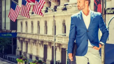 Blue blazer and chinos