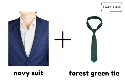 Navy Suit and Forest Green Tie combo