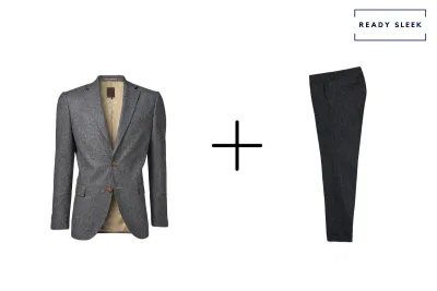 dark grey blazer + black pants