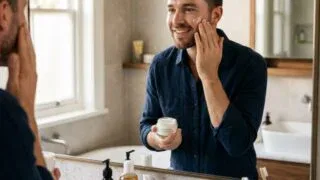 Man applying skincare routine - ReadySleek