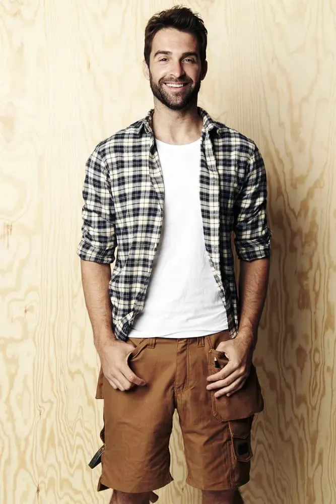 flannel over a white t-shirt