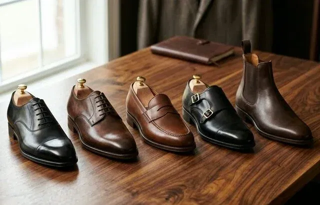 Men's dress shoe collection: Oxford, Derby, Loafer, Monk Strap, Chelsea Boot