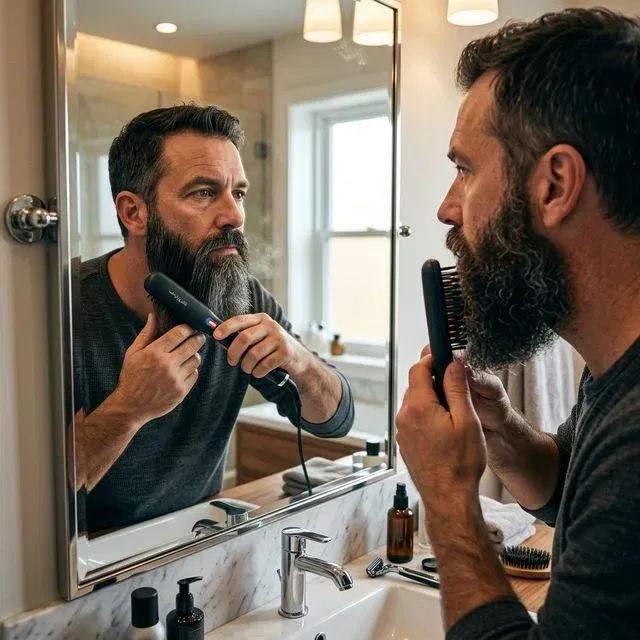 How to Straighten a Curly Beard