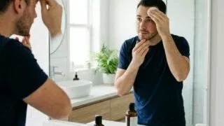 Man Applying Toner Skincare