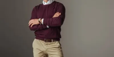 chinos and sweater