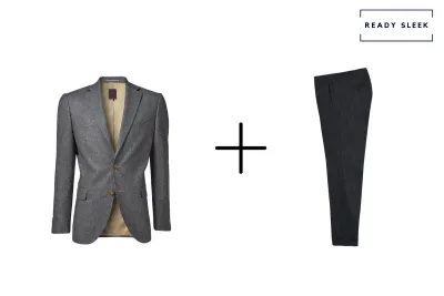 dark grey blazer + black pants