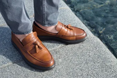 loafers with grey jeans