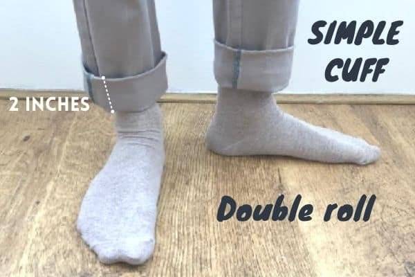Example of a simple cuff double roll