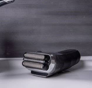 Close-up of a foil electric shaver head