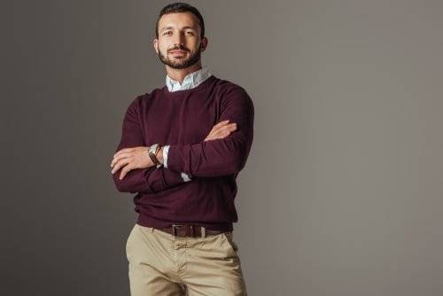 chinos and sweater